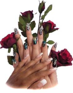 Nails with Roses